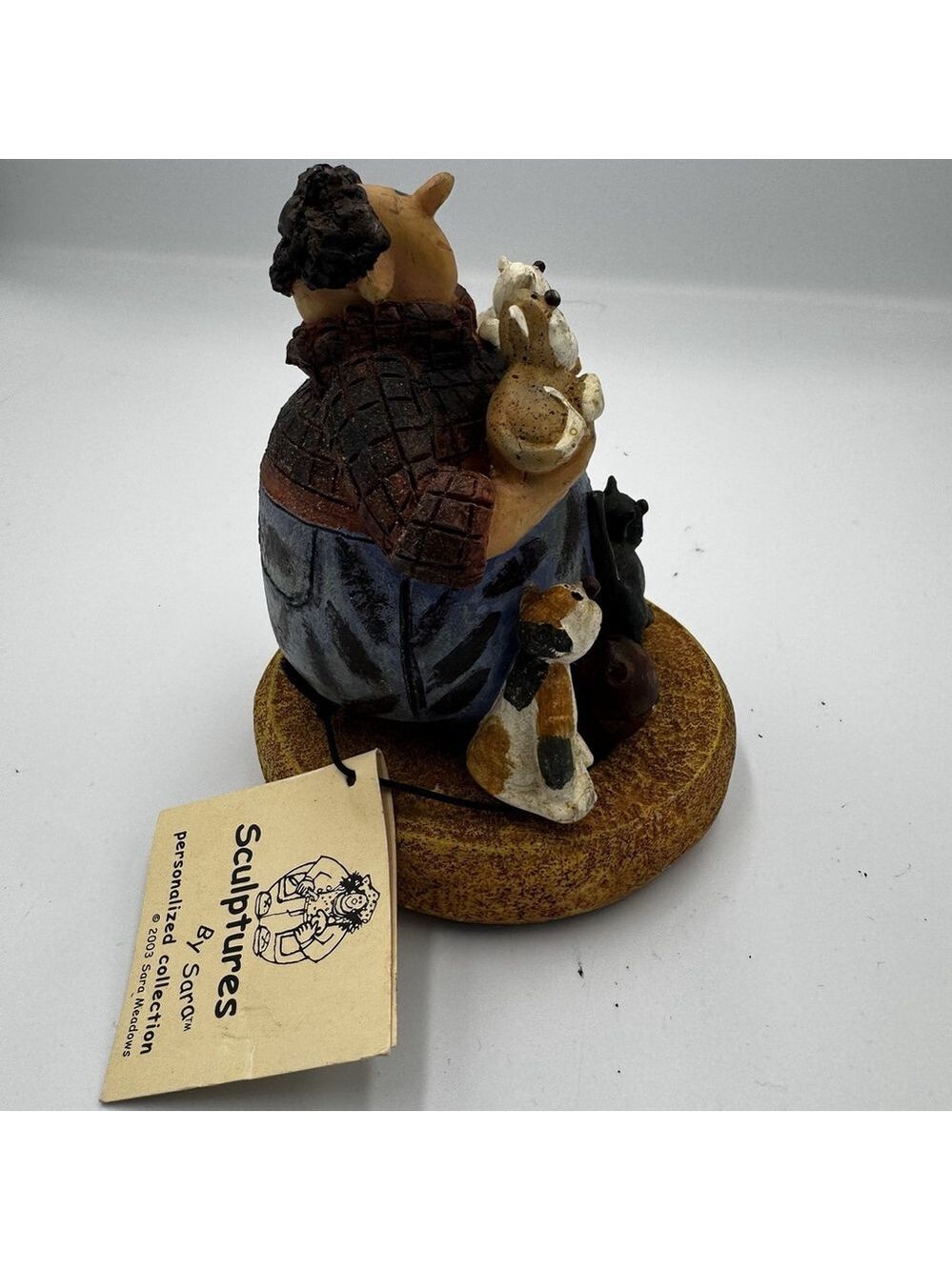 Sara Meadows Folk Art Sculpture Cats Handcrafted Vintage - Picture 5 of 8